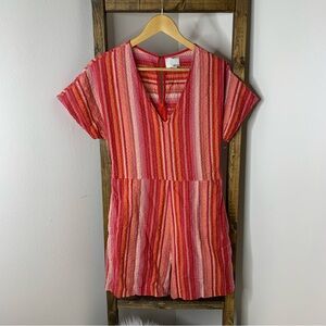 Anthropologie Greylin Reva Striped Romper in Red Sz M
